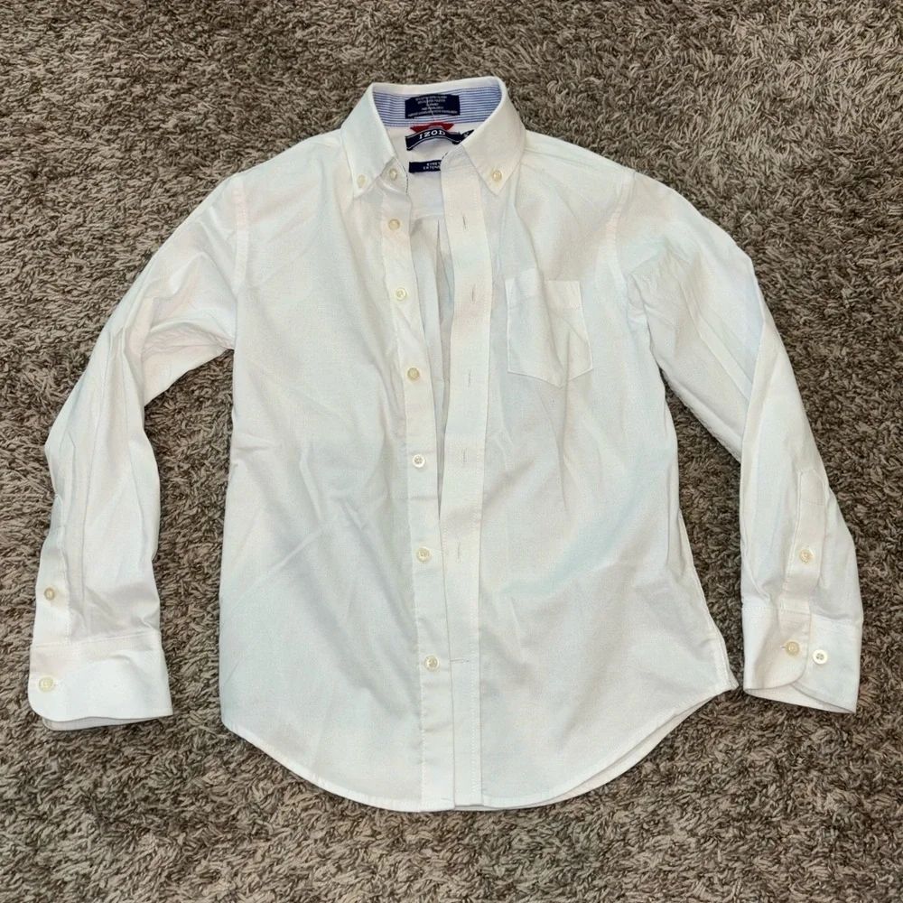 Izod White Button Down Shirt Classic Style